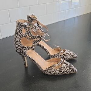 Leopard Print Strappy Women's Heels